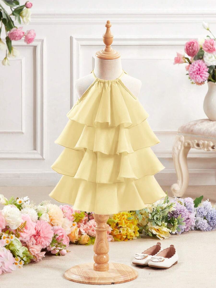Toddler Girls Sleeveless Floral Sundress With Ruffle Detail Cute Party Wear