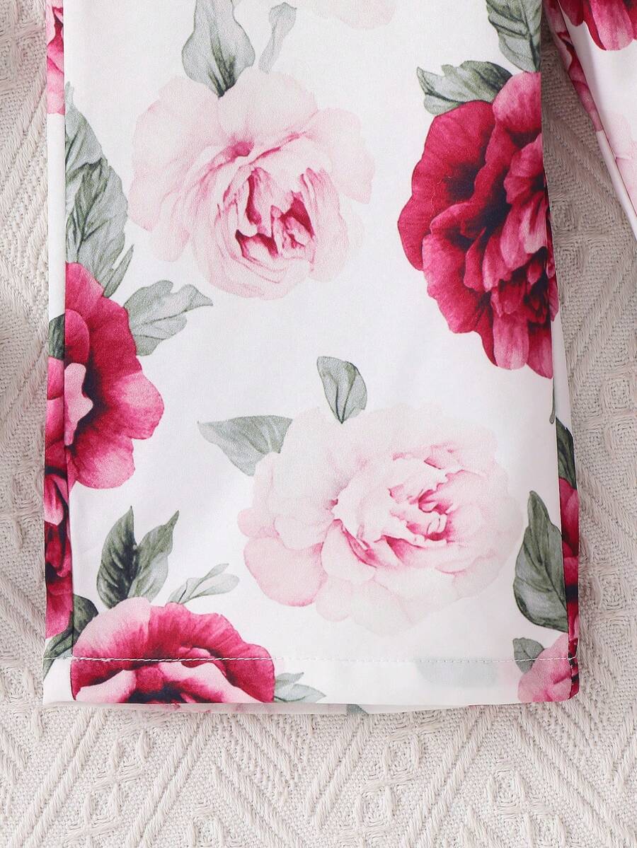 Baby Girl Floral Print Summer Jumpsuit Casual Sleeveless Outfit