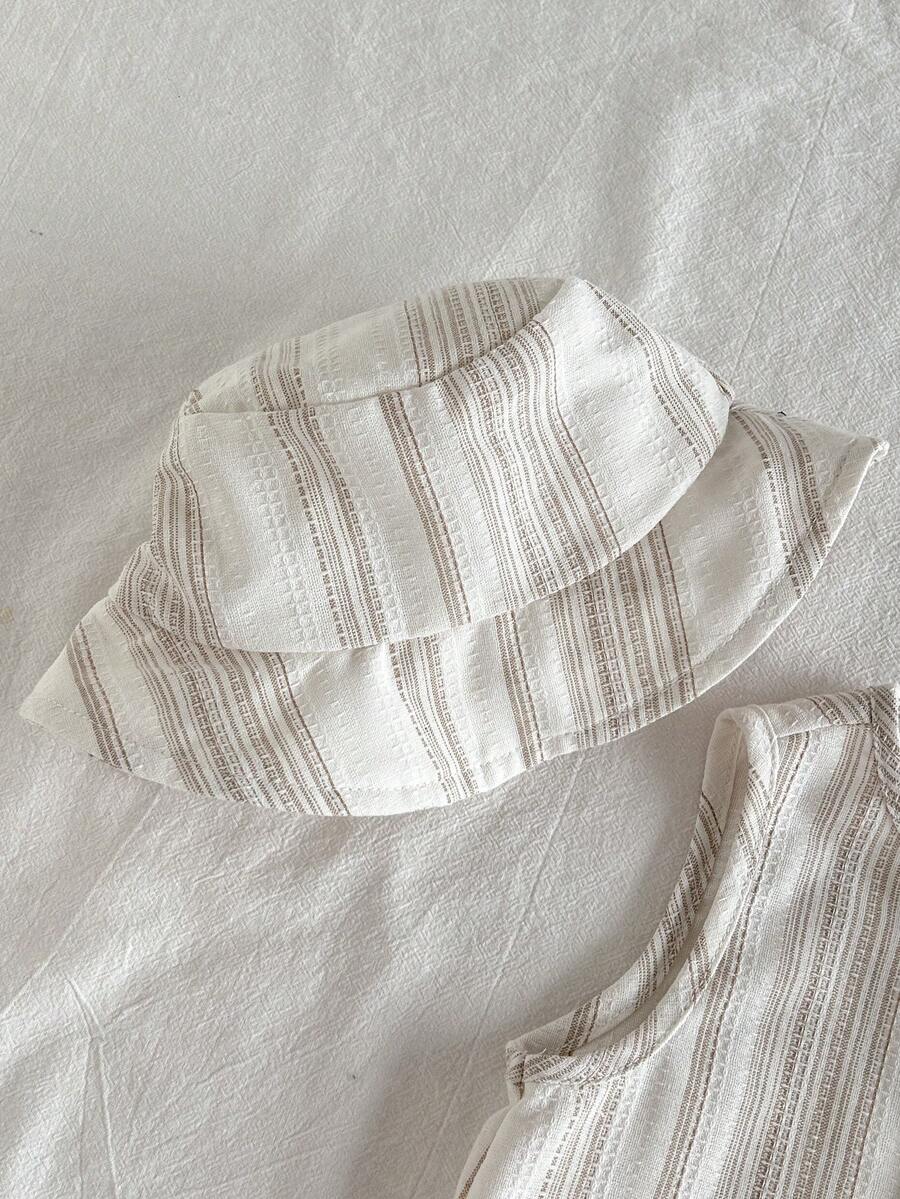 Baby Boy White Sleeveless Romper with Pockets Casual Short Jumpsuit for Everyday Wear