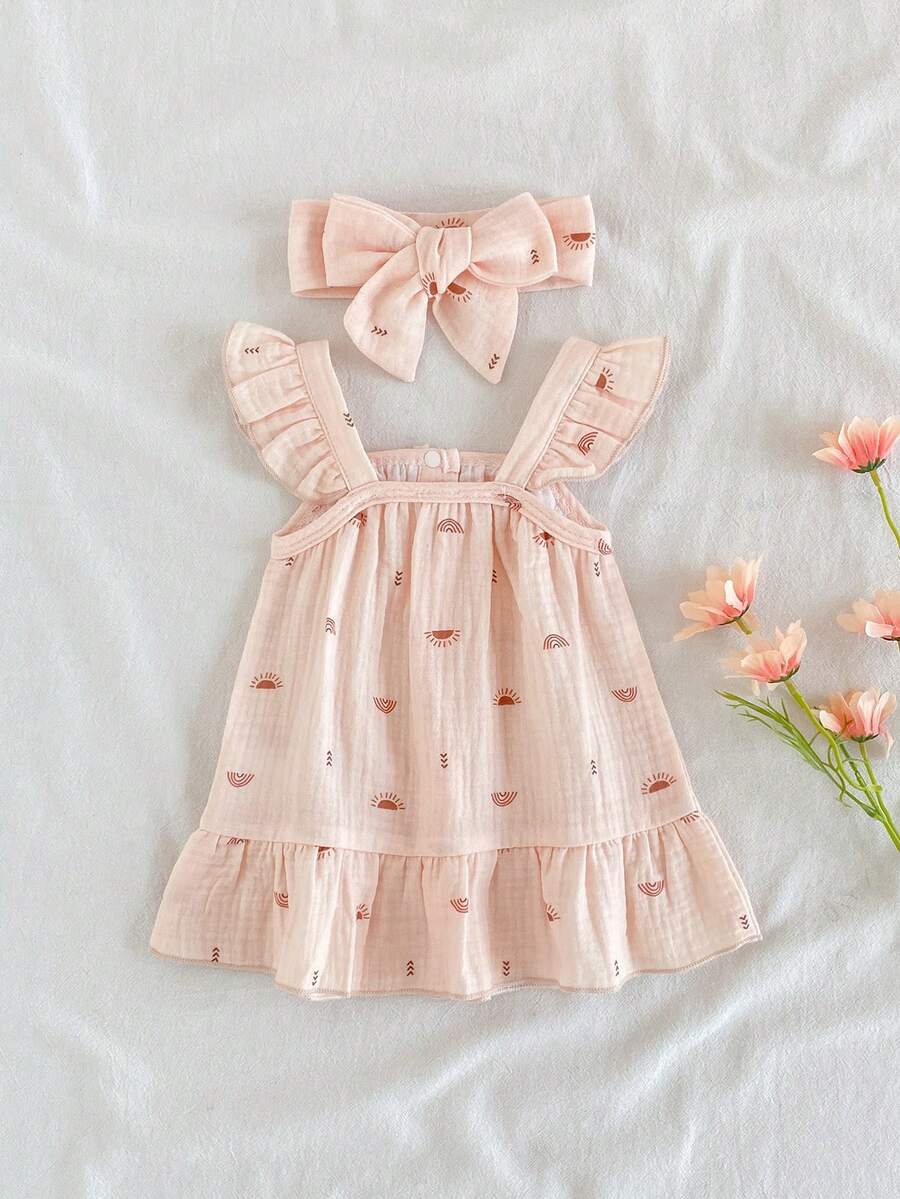 Newborn Girl Casual Chic Dress - Sleeveless Summer Vintage Style