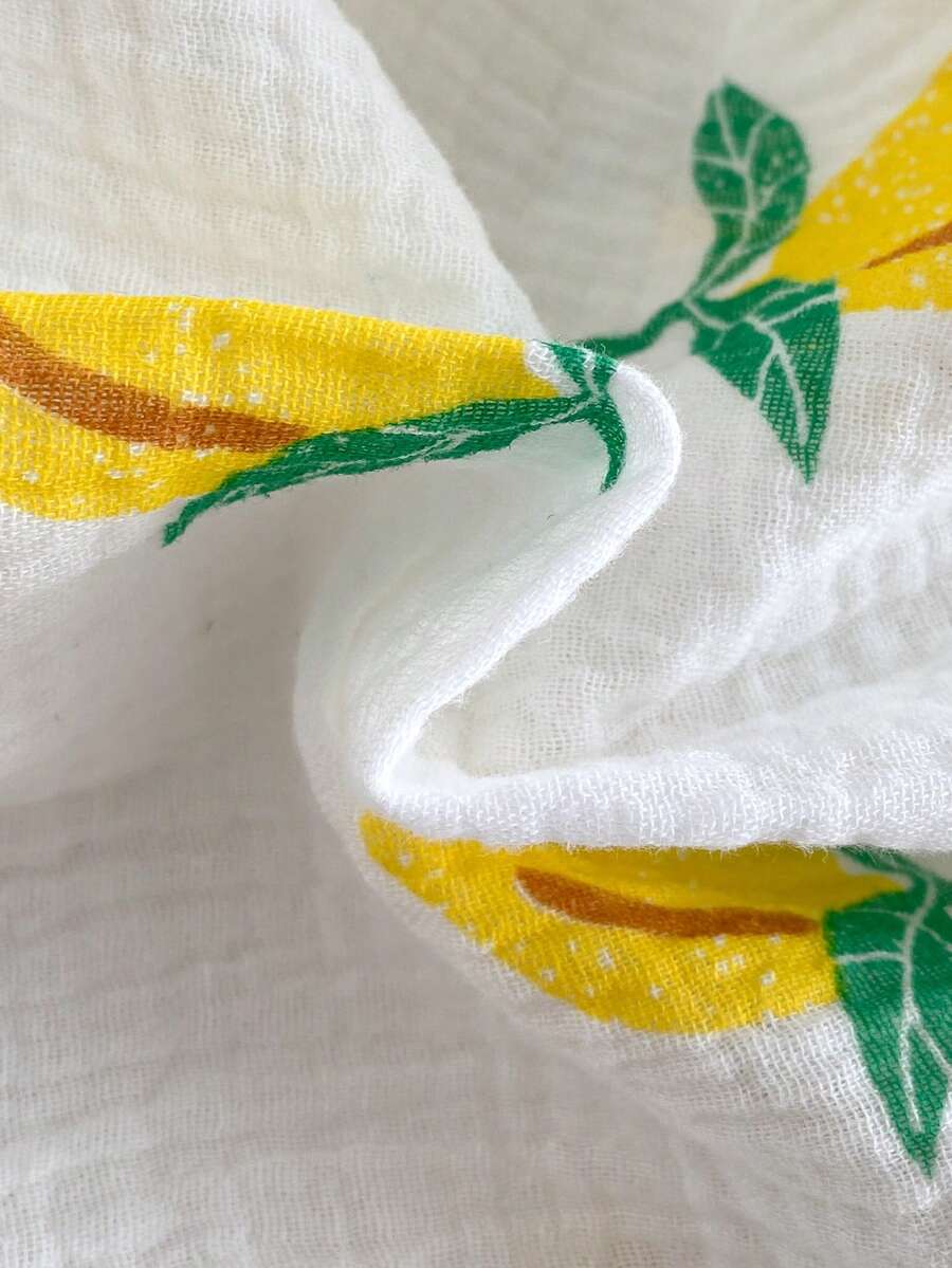 Baby Lemon Print Romper Pants for Casual Summer Daily Wear and Playtime