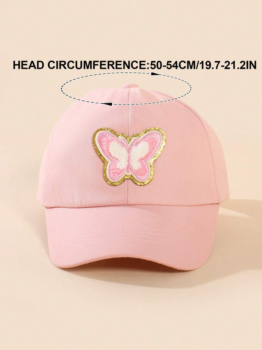 Butterfly Patch Ponytail Baseball Cap for Kids Summer Outdoor Wear