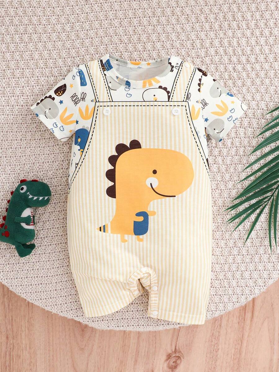 Baby Boy Cute Animal Party Print One Piece Pants Casual Soft Everyday Outfit