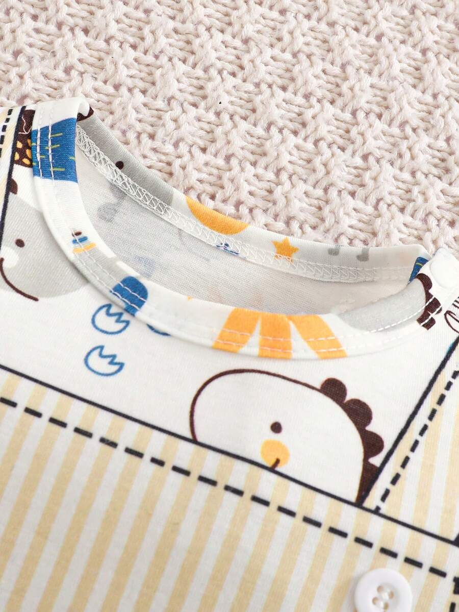 Baby Boy Cute Animal Party Print One Piece Pants Casual Soft Everyday Outfit