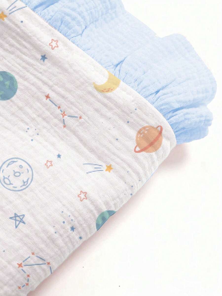 Floral Baby Cotton Blanket Soft Ruffle Edge Receiving Blanket for Newborns and Infants