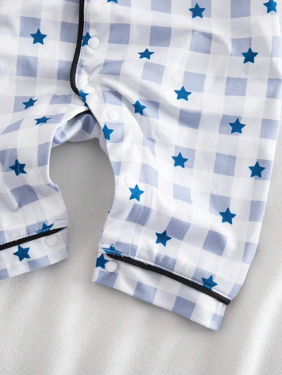Cartoon Dinosaur Print Baby Romper Pajamas with Drawstring Trim for Comfortable Daily Wear