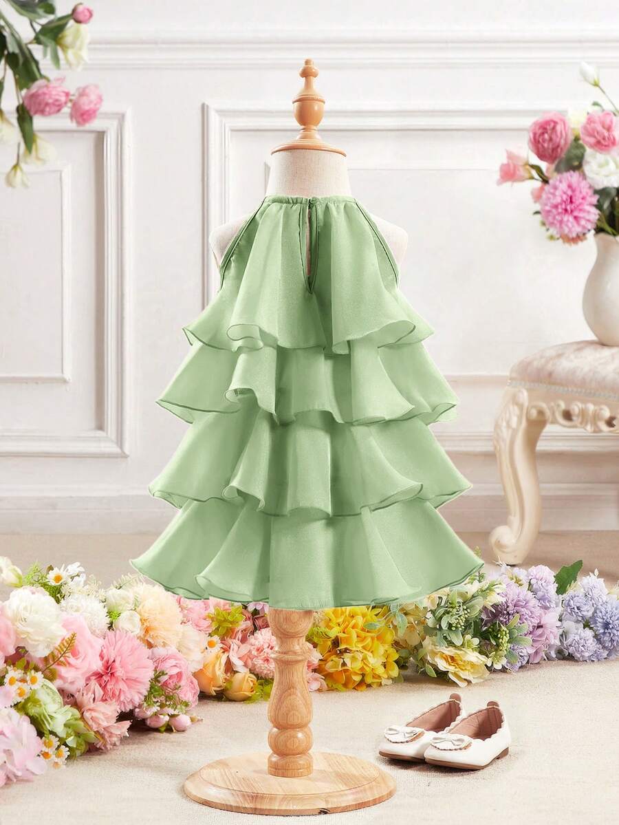 Toddler Girls Sleeveless Floral Sundress With Ruffle Detail Cute Party Wear