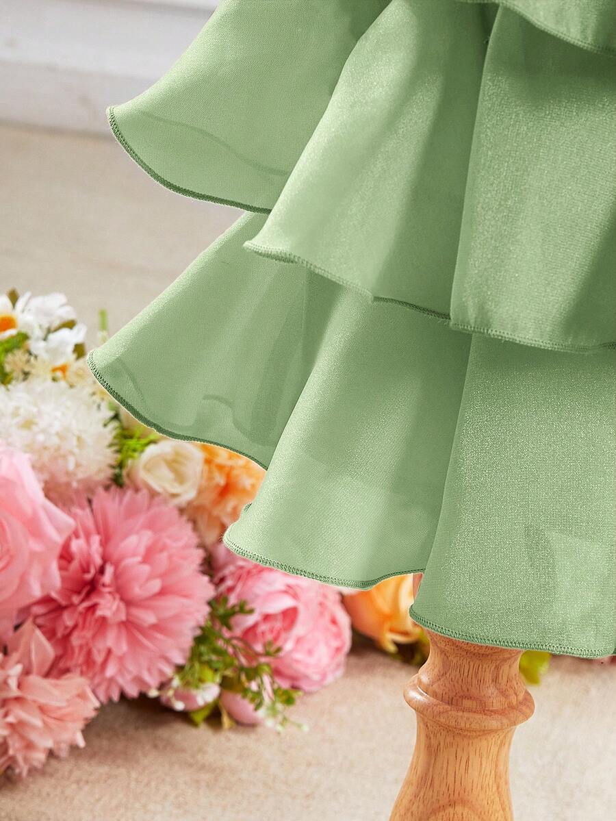 Toddler Girls Sleeveless Floral Sundress With Ruffle Detail Cute Party Wear