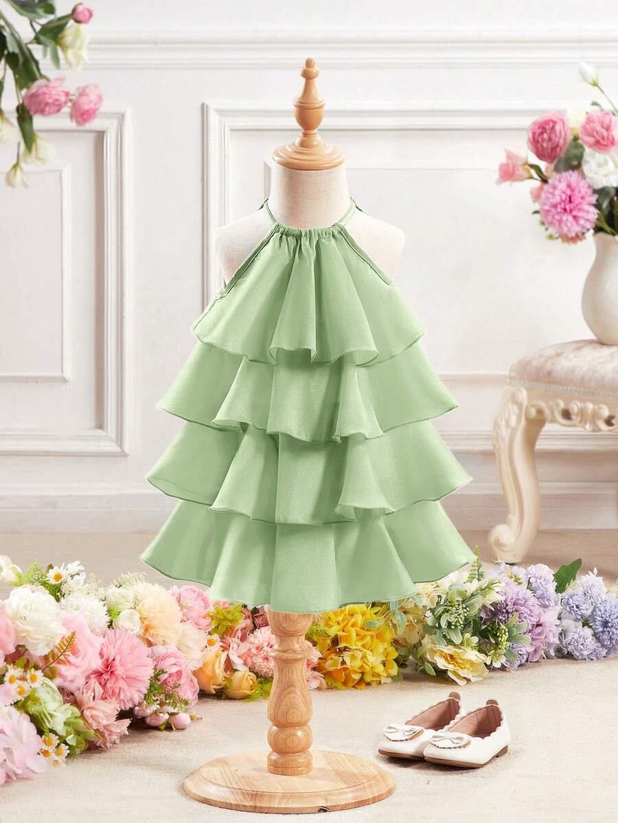 Toddler Girls Sleeveless Floral Sundress With Ruffle Detail Cute Party Wear