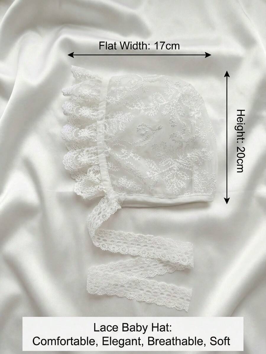 1pc Vintage Embroidered Regal Style Bonnet for Baby Daily Wear