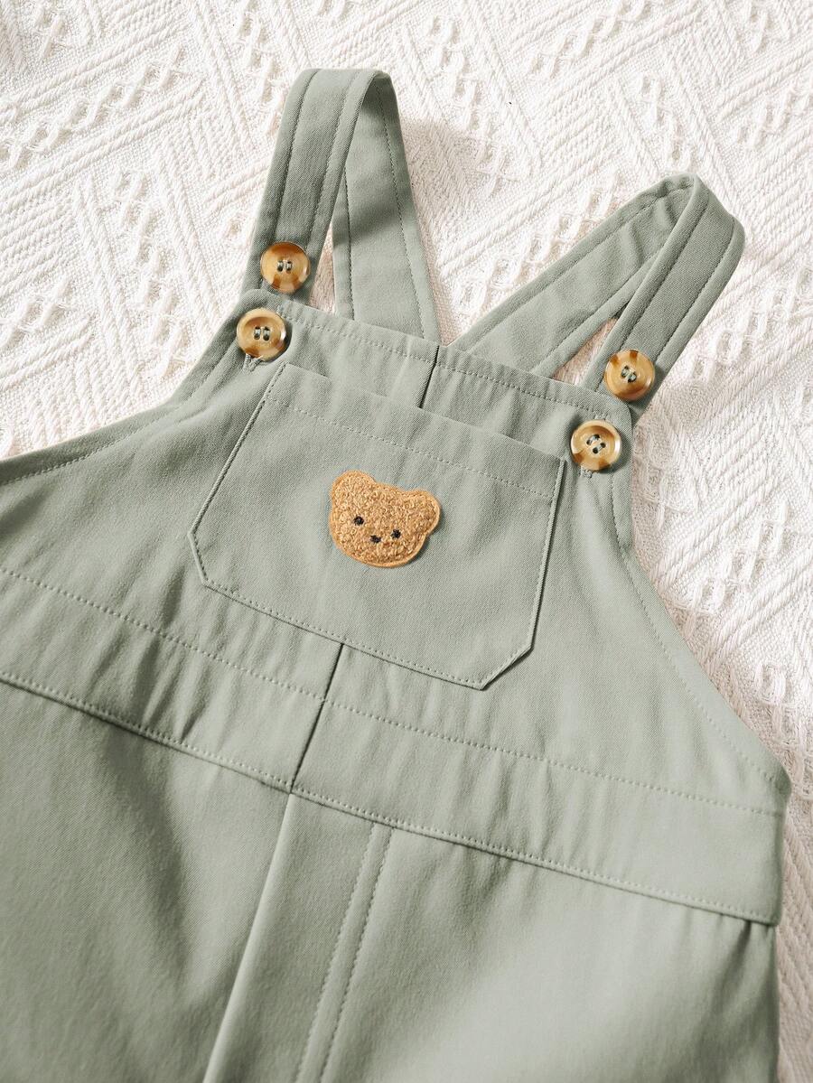 2-Piece Toddler Boy Outfit: Black Graphic T-Shirt and Camo Bib Shorts