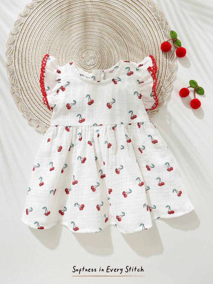 Baby Ditsy Floral Cinched Waist Dress for Cute Spring and Summer Wear