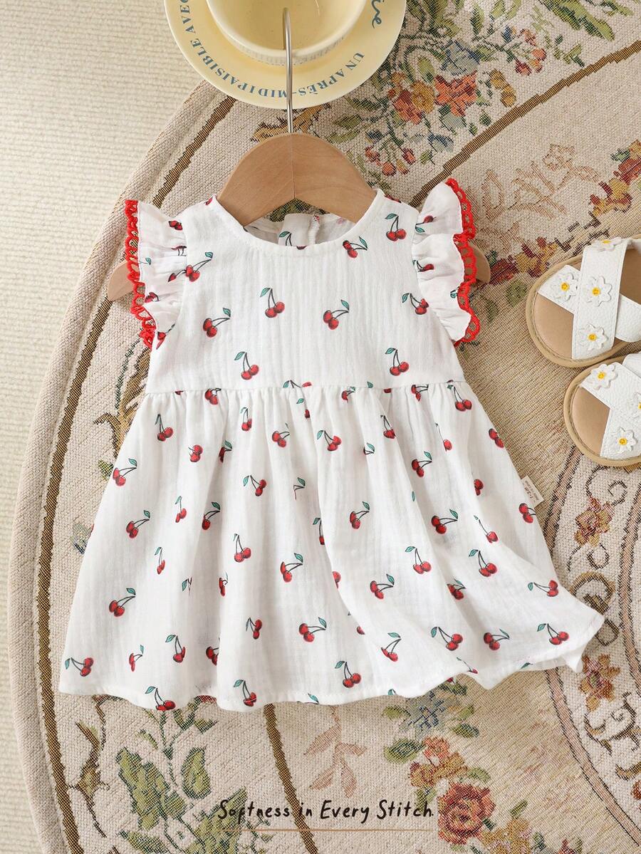 Baby Ditsy Floral Cinched Waist Dress for Cute Spring and Summer Wear