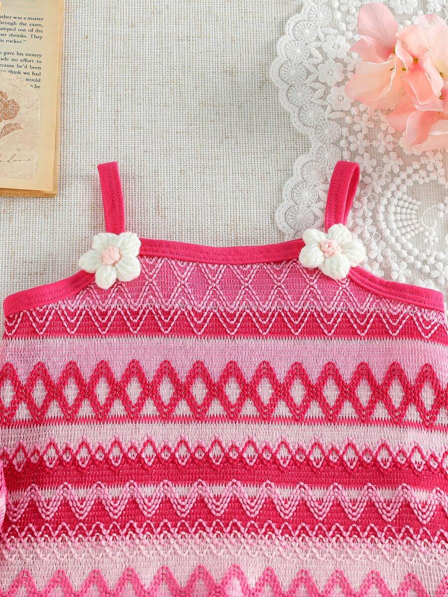 Floral Suspender Dress with Matching Bag, 2-Piece Set for Baby Girls