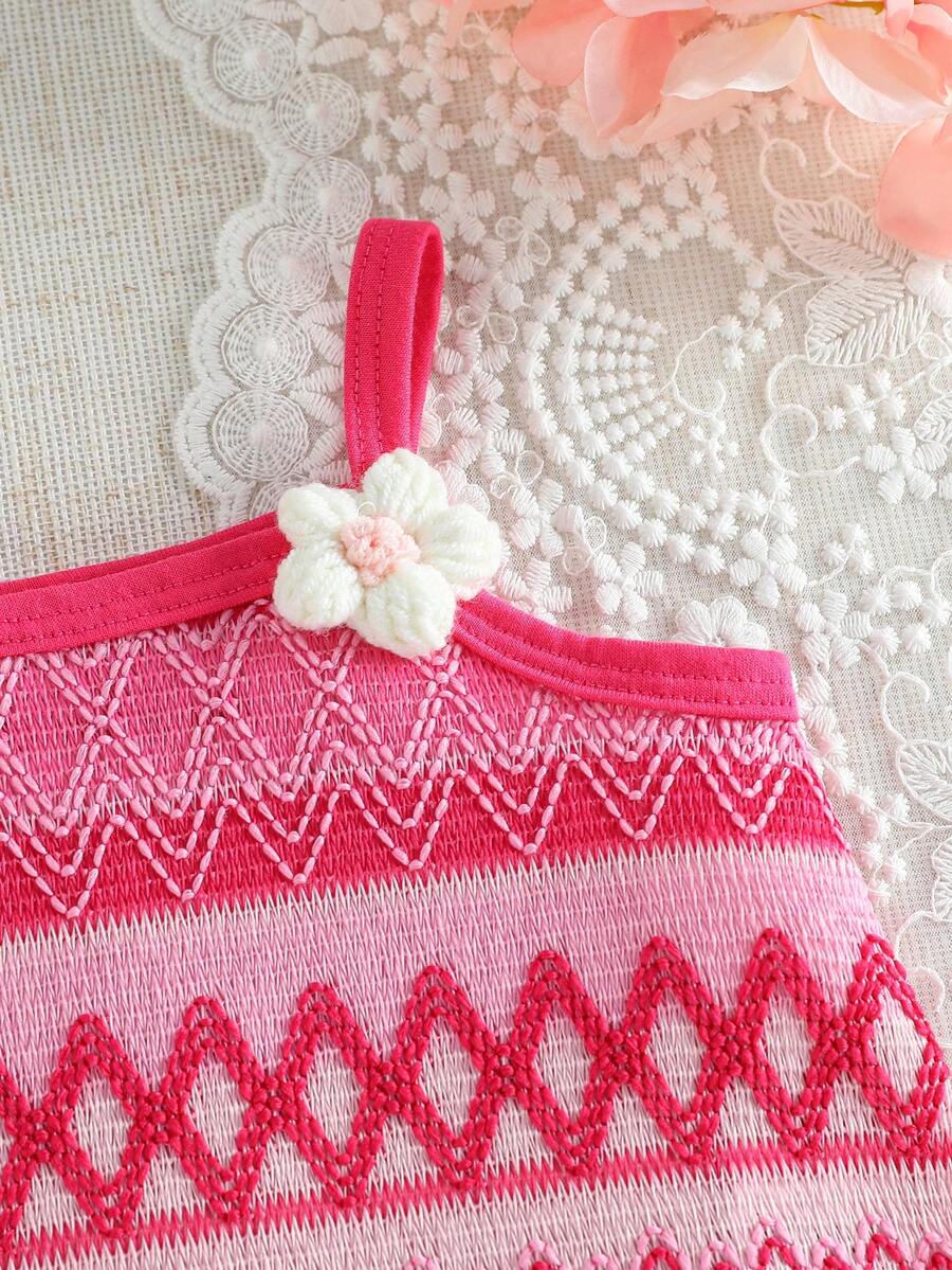 Floral Suspender Dress with Matching Bag, 2-Piece Set for Baby Girls