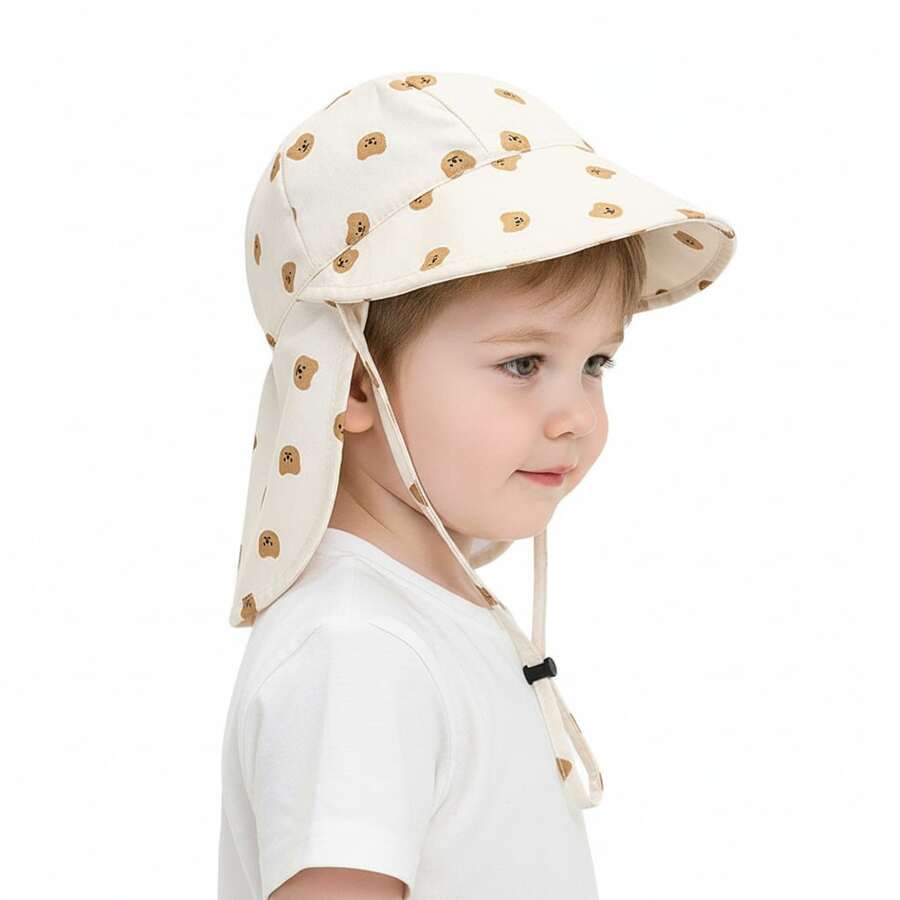 Kids Breathable Mesh Sun Hat Cartoon Animal Print UV Protection Outdoor Bucket Hat for Toddlers