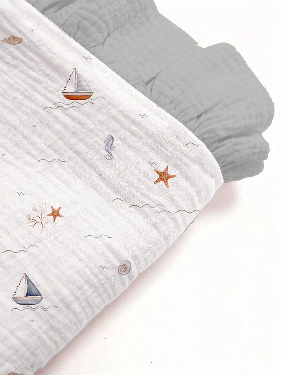 Floral Baby Cotton Blanket Soft Ruffle Edge Receiving Blanket for Newborns and Infants