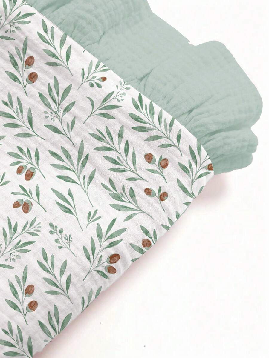 Floral Baby Cotton Blanket Soft Ruffle Edge Receiving Blanket for Newborns and Infants