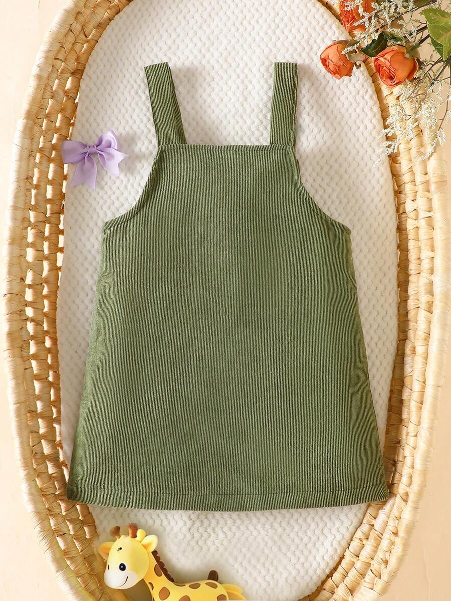 Spring Autumn Suspender Dress - Cute Casual Embroidered Deer Outfit for Baby Girls