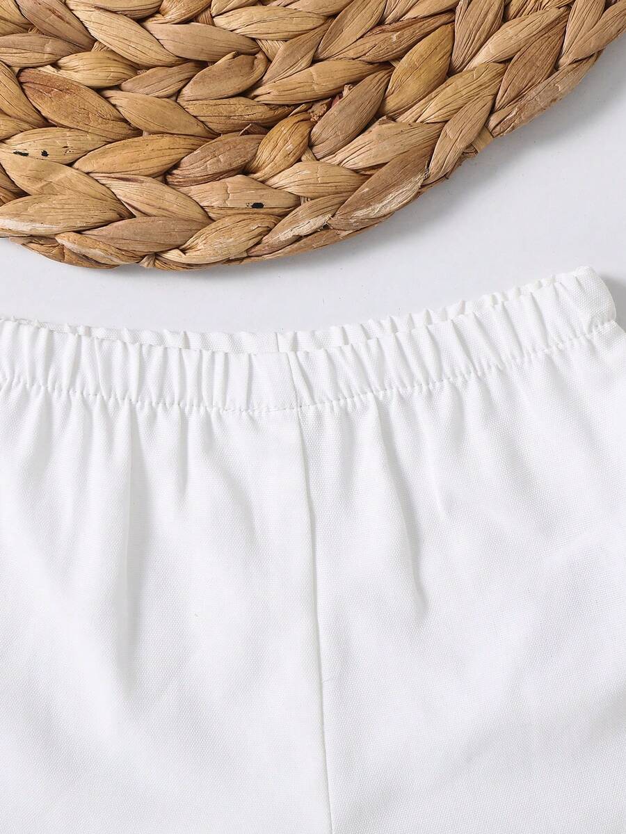Baby Boy 2pcs Knit Jacquard Summer Set - Short Sleeve Shirt & Elastic Shorts