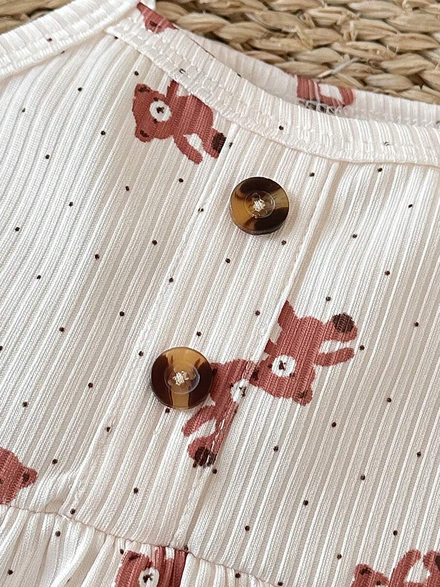 Baby Girl Heart Print Camisole Top and Shorts Set for Cute Summer Daily Wear