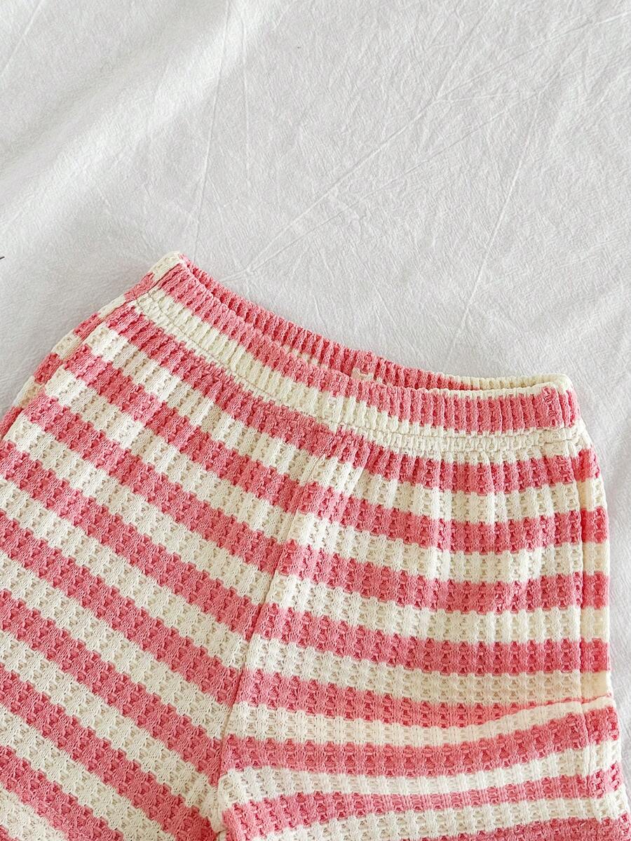 Sweet Style Strawberry Print Top & Shorts 2-Piece Set for Toddler Girls