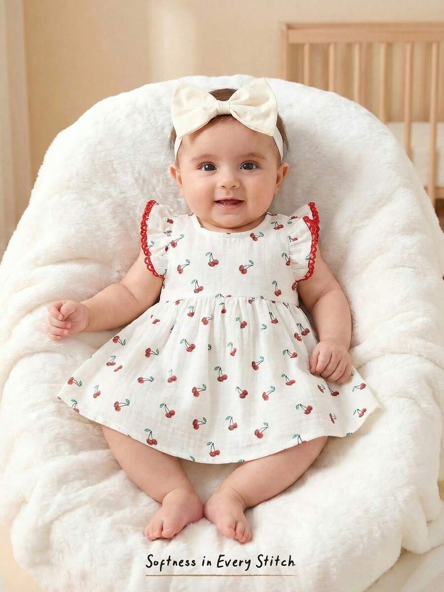 Baby Ditsy Floral Cinched Waist Dress for Cute Spring and Summer Wear