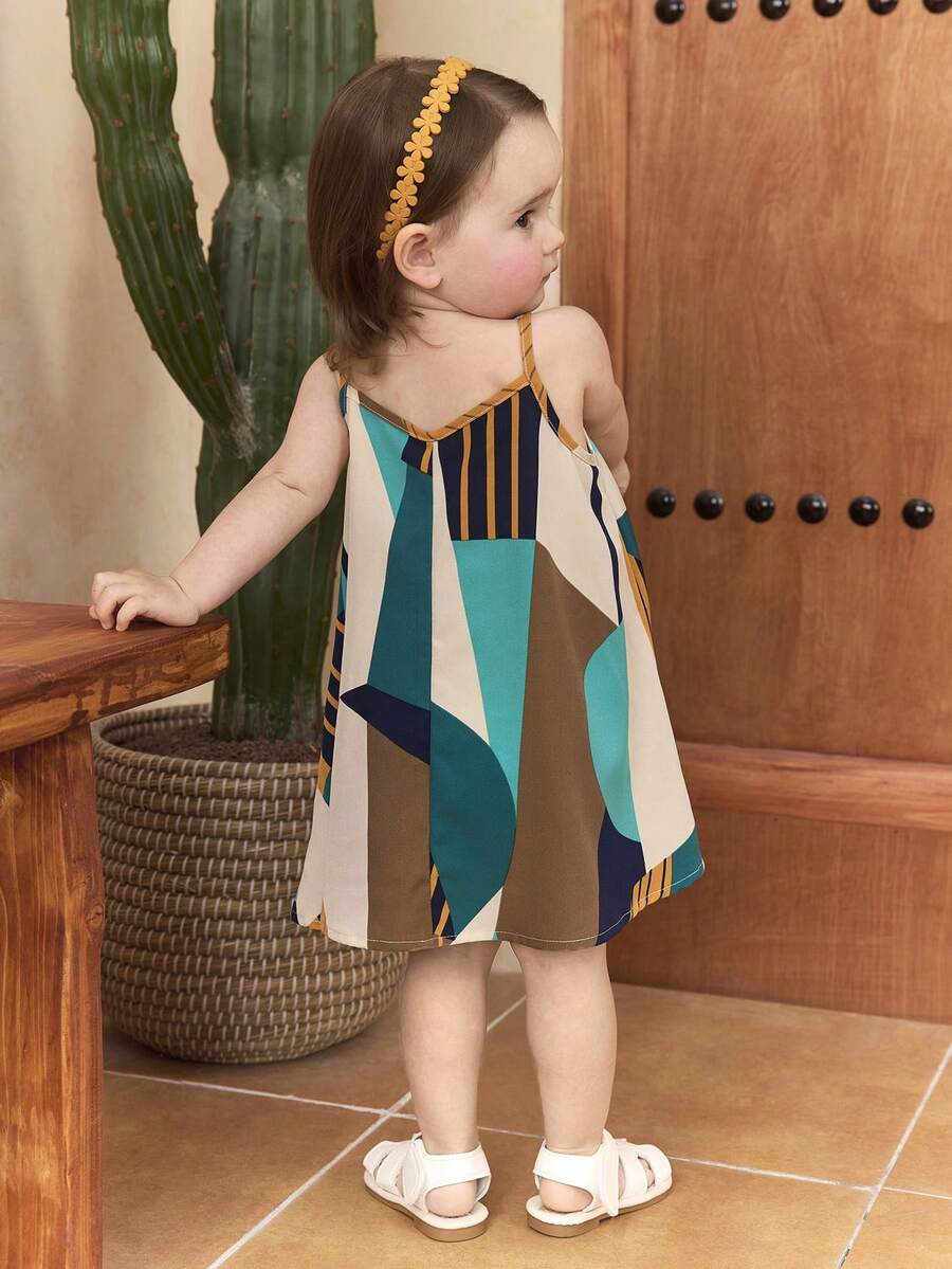 Toddler Girls Rainbow Stripe Sundress Loose Casual Beach Vacation Wear