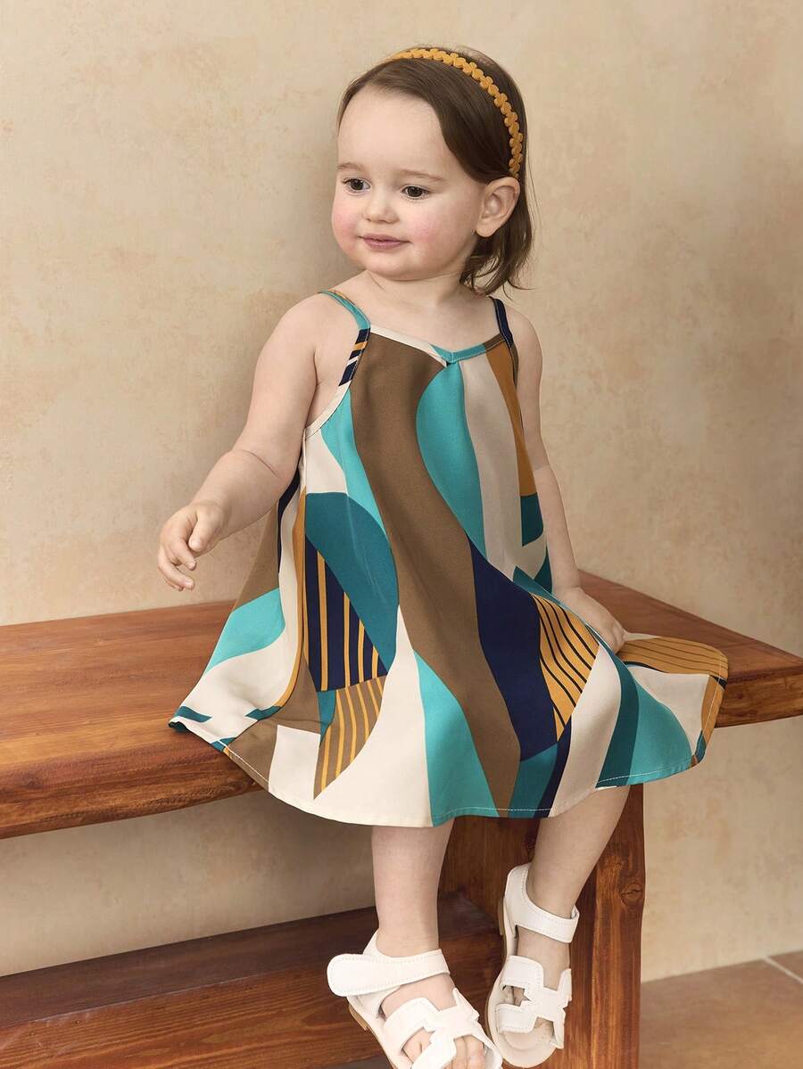 Toddler Girls Rainbow Stripe Sundress Loose Casual Beach Vacation Wear