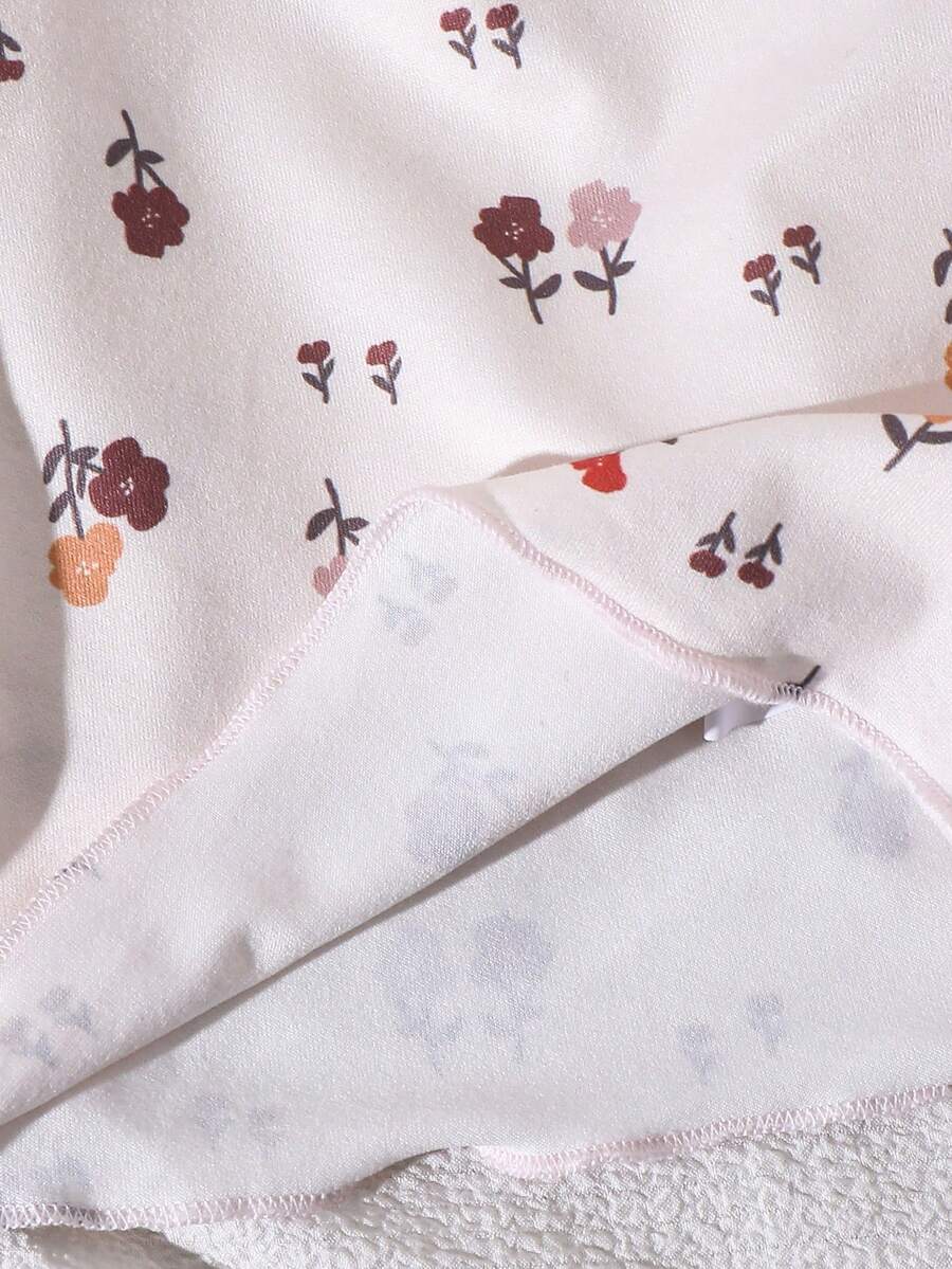 2PCS Baby Daisy Print T-Shirt and Shorts Set for Summer Daily Wear