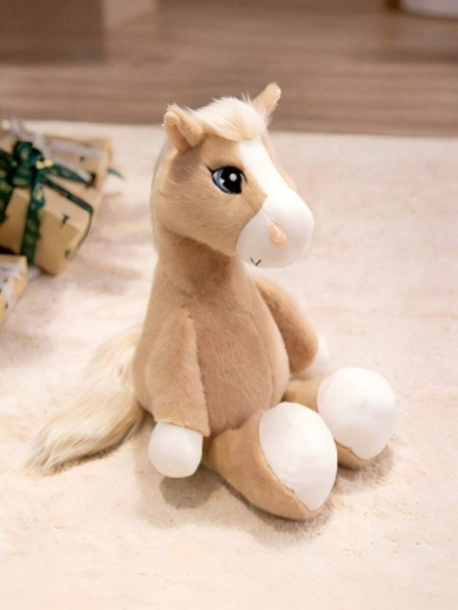 Soft Cartoon Horse Plush Toy Stuffed Animal Pillow for Kids