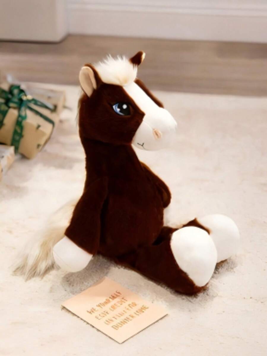 Soft Cartoon Horse Plush Toy Stuffed Animal Pillow for Kids