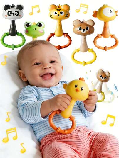Baby Rattle Toy Infant Sensory Learning Toy for Grip Training Motor Skills and Early Development