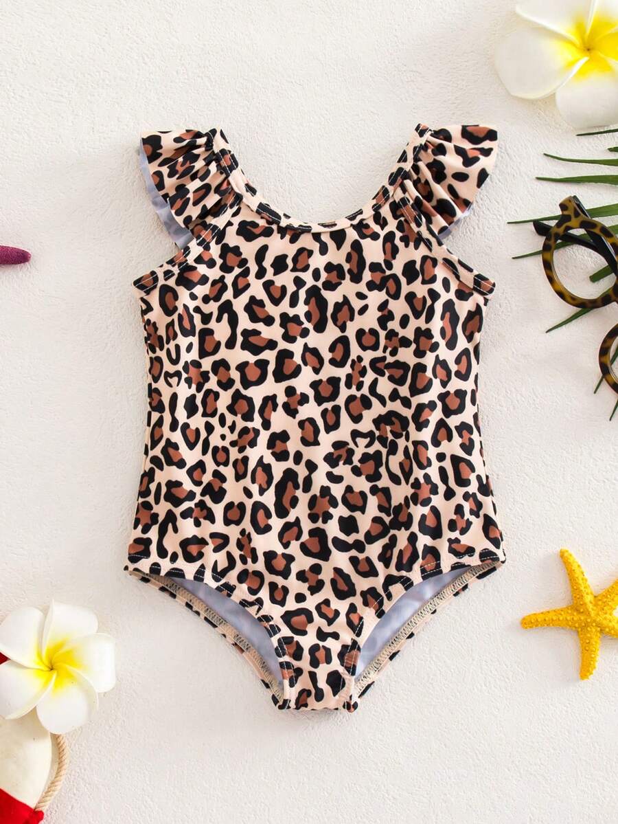 Baby Watermelon Print Ruffle Sleeveless One-Piece Swimsuit for Summer Beach Days