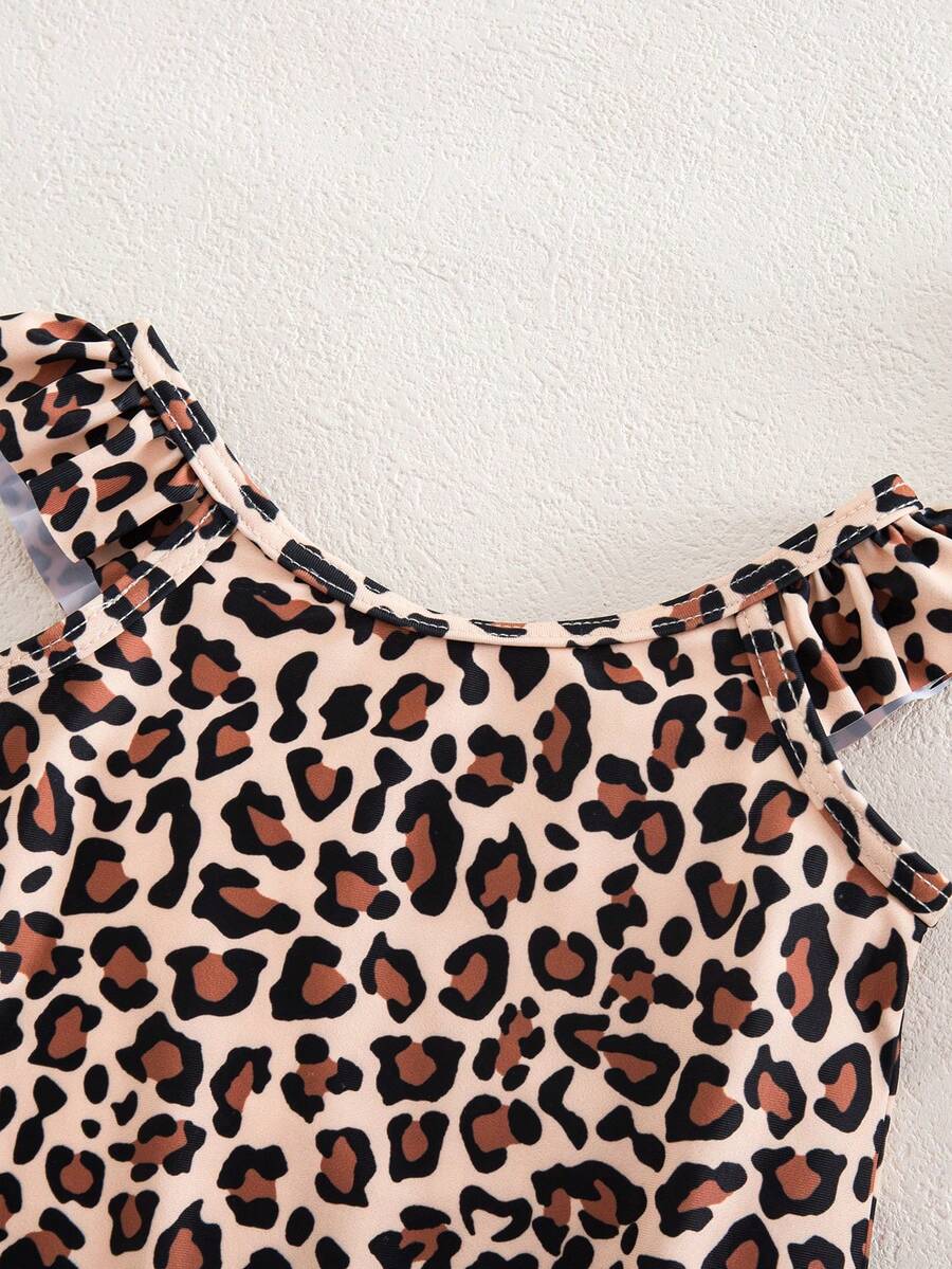 Baby Watermelon Print Ruffle Sleeveless One-Piece Swimsuit for Summer Beach Days