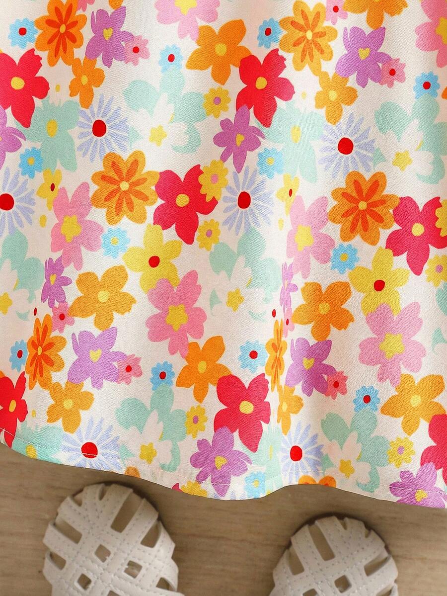 Toddler Girls Rainbow Stripe Sundress Loose Casual Beach Vacation Wear