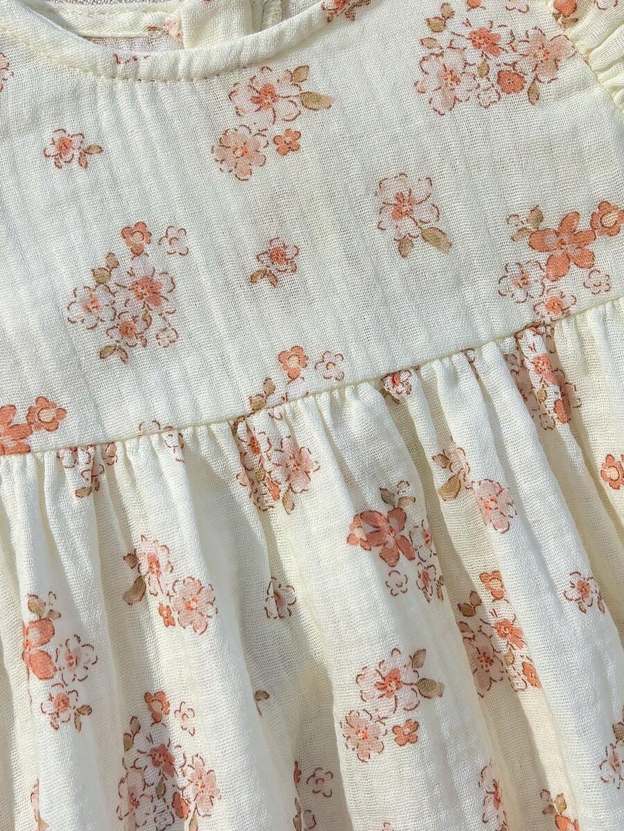 Baby Ditsy Floral Cinched Waist Dress for Cute Spring and Summer Wear