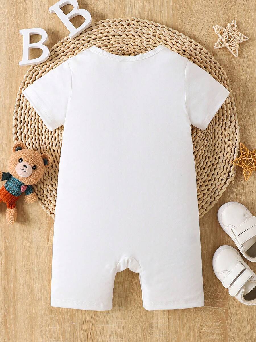 Cute Bear Pattern Baby Boys Romper Casual Holiday Summer Wear