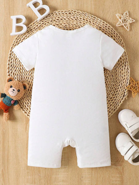 Cute Bear Pattern Baby Boys Romper Casual Holiday Summer Wear