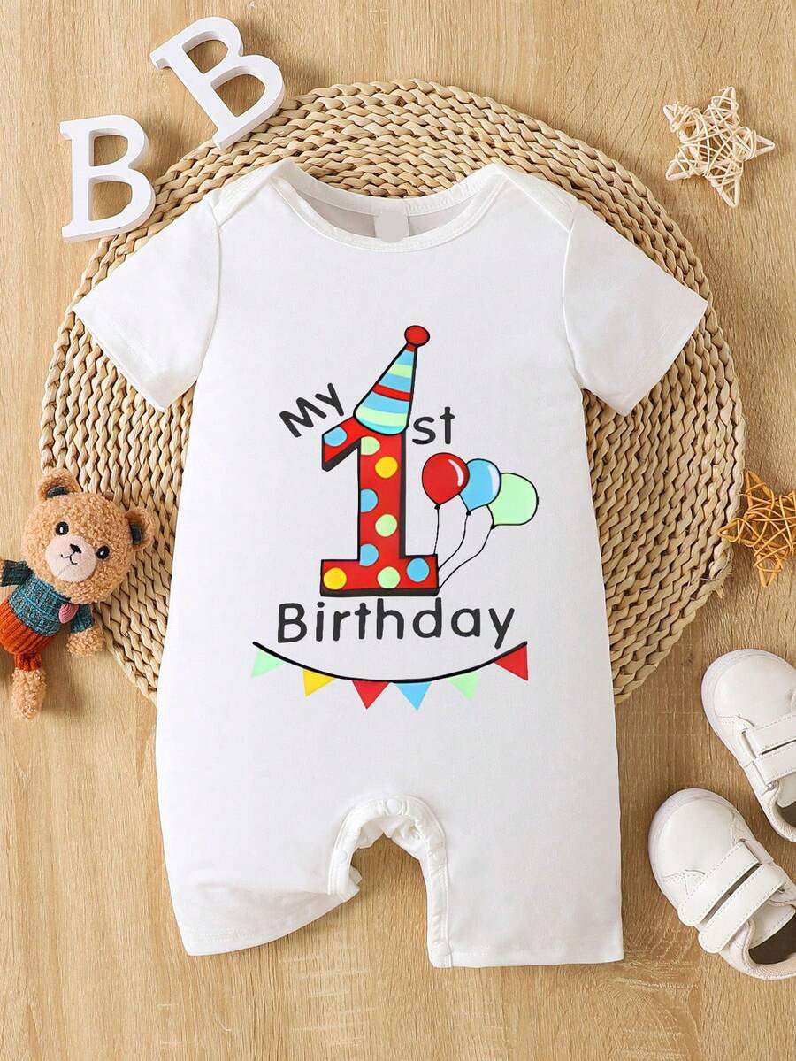 Cute Bear Pattern Baby Boys Romper Casual Holiday Summer Wear