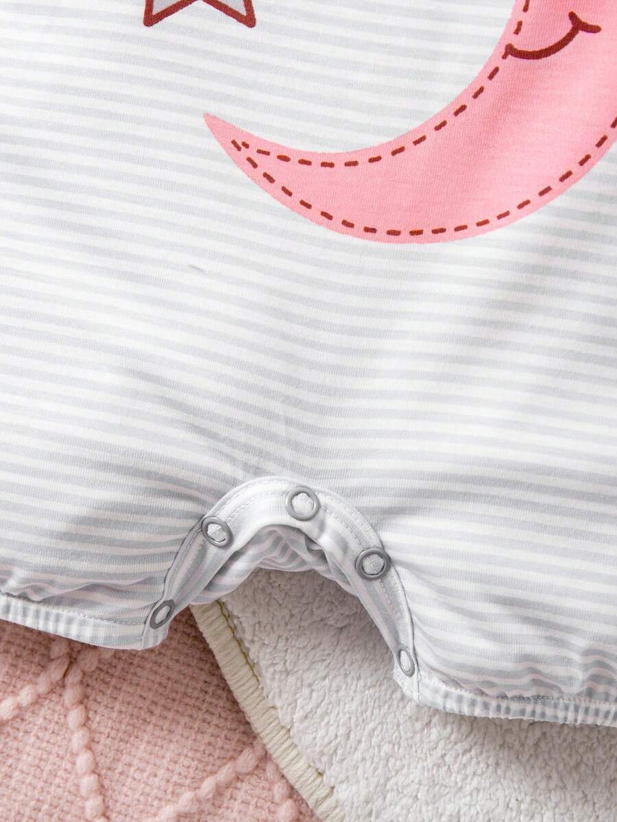 Newborn Soft Knit Summer Romper Set - 3pcs Cute Cartoon Graphic Outfits