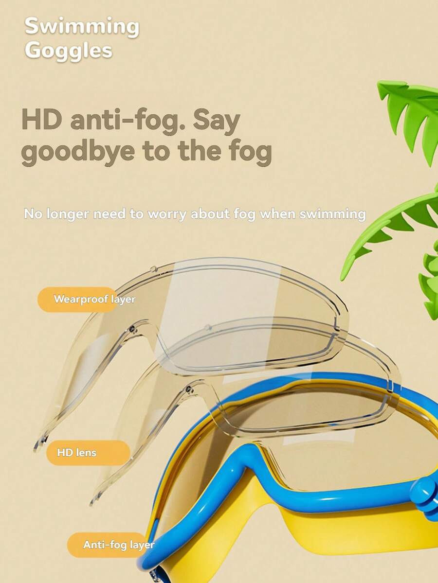 Anti-Fog Waterproof Swimming Goggles, HD Swim Glasses for Pool and Beach