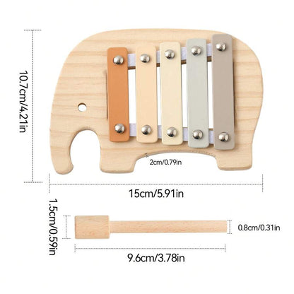 Elephant Wooden Xylophone – Macaron Baby Musical Learning Toy