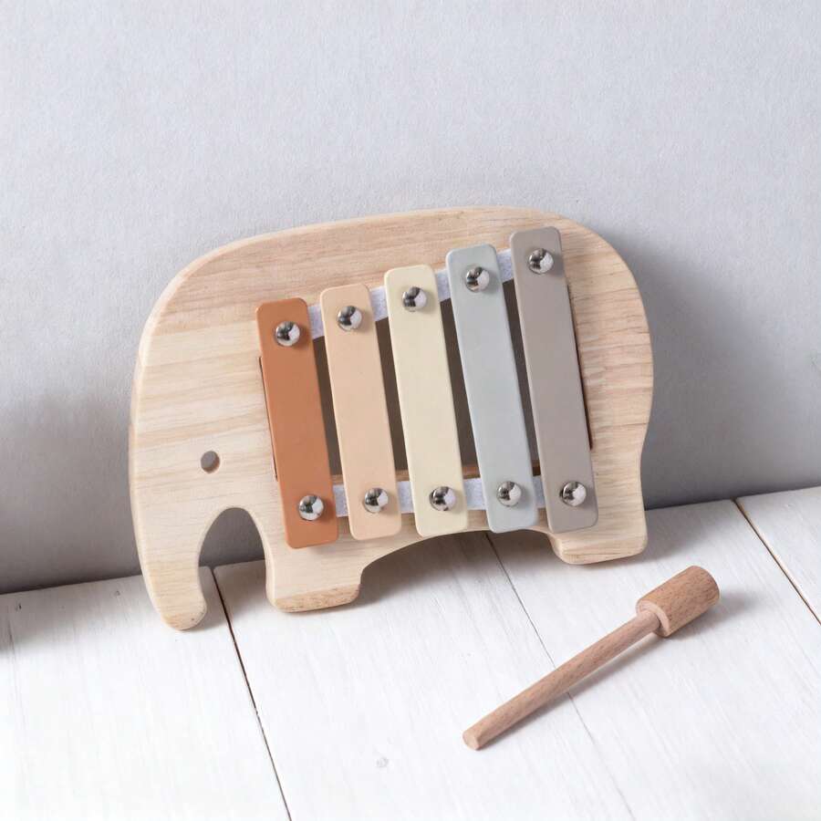 Elephant Wooden Xylophone – Macaron Baby Musical Learning Toy