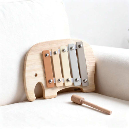 Elephant Wooden Xylophone – Macaron Baby Musical Learning Toy