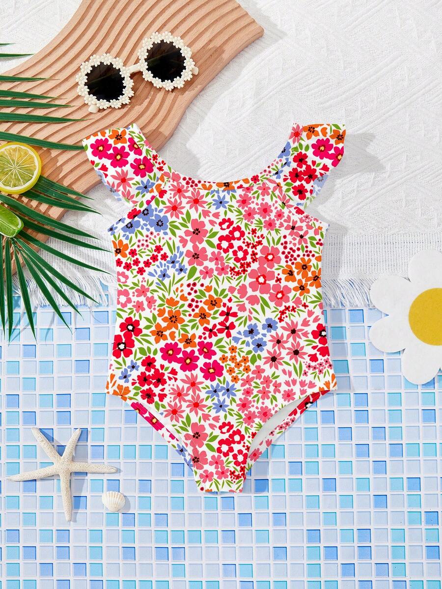 Baby Girls Tropical Floral Leopard Print Swimwear Slim Fit Summer Beach Outfit