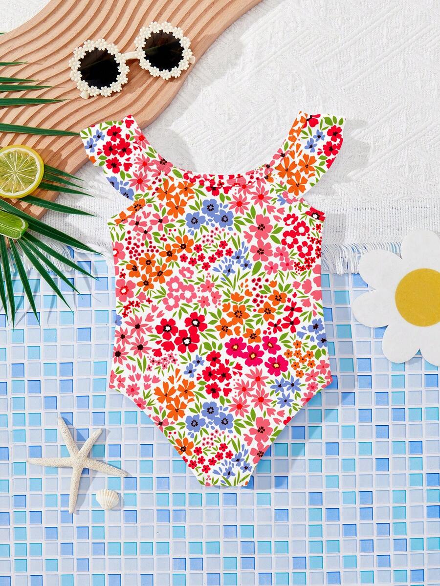 Baby Girls Tropical Floral Leopard Print Swimwear Slim Fit Summer Beach Outfit