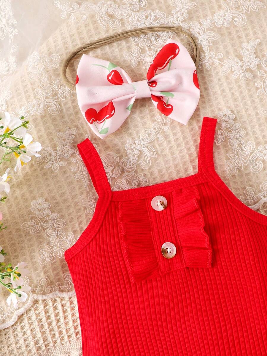 2PCS Baby Girl Lovely Bodysuit and Shorts Set for Cute Summer Daily Wear