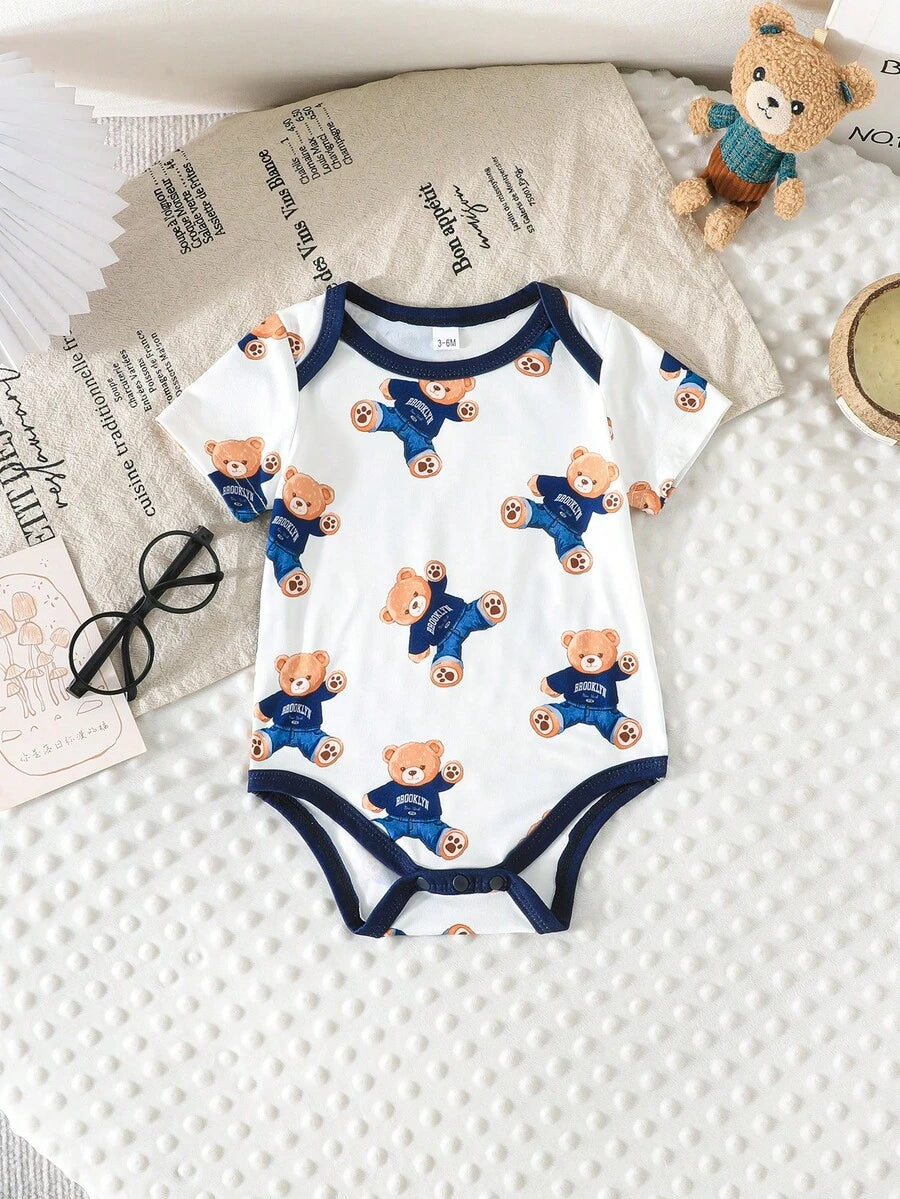 Infant Cute Duckling Graphic Short Sleeve Outfits Summer New Arrival Bodysuit