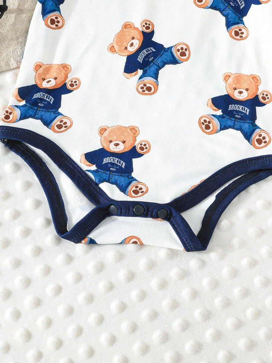 Infant Cute Duckling Graphic Short Sleeve Outfits Summer New Arrival Bodysuit